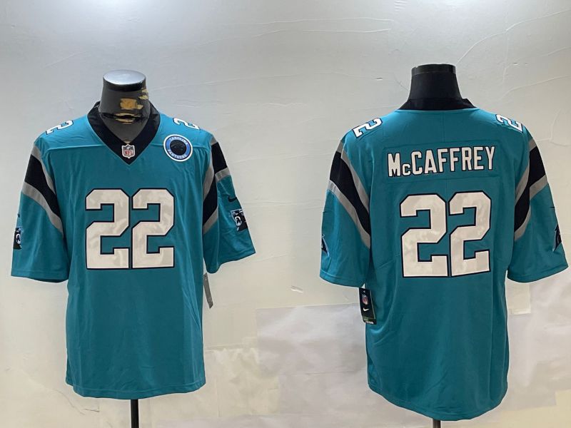 Men Carolina Panthers #22 Mccaffrey Green Second generation 2024 Nike Limited NFL Jersey style 2